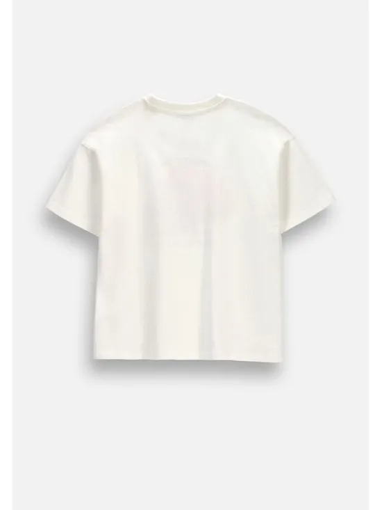 Coccodrillo T-Shirt ZC6143203FGJ-003 Kremowy Regular Fit