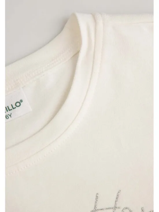 Coccodrillo T-Shirt ZC6143201FGK-003 Kremowy Regular Fit