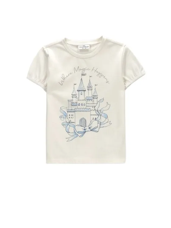 Coccodrillo T-Shirt ZC6143201FGK-003 Kremowy Regular Fit