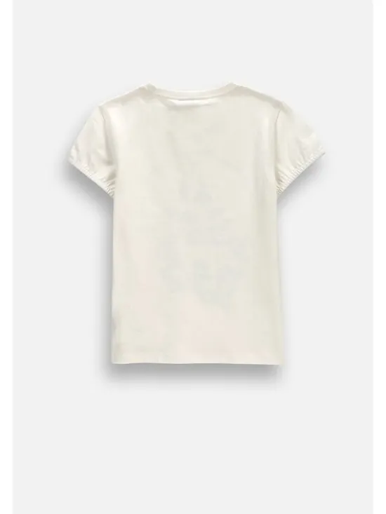 Coccodrillo T-Shirt ZC6143201FGK-003 Kremowy Regular Fit