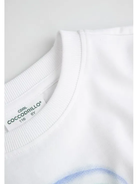 Coccodrillo T-Shirt ZC6143202GBK-001 Biały Regular Fit