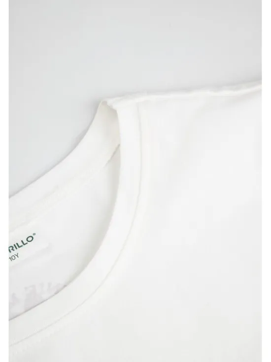 Coccodrillo T-Shirt ZC6143211LGD-003 Kremowy Regular Fit