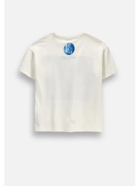 Coccodrillo T-Shirt ZC6143201LGW-003 Kremowy Regular Fit