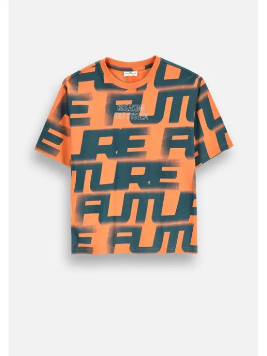Coccodrillo T-Shirt ZC6143203SBJ-006 Pomarańczowy Regular Fit
