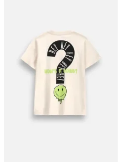 Coccodrillo T-Shirt ZC6143201VBA-003 Kremowy Regular Fit