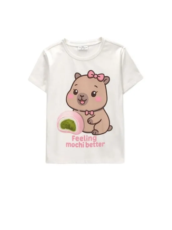 Coccodrillo T-Shirt ZC6143234VGA-003 Kremowy Regular Fit