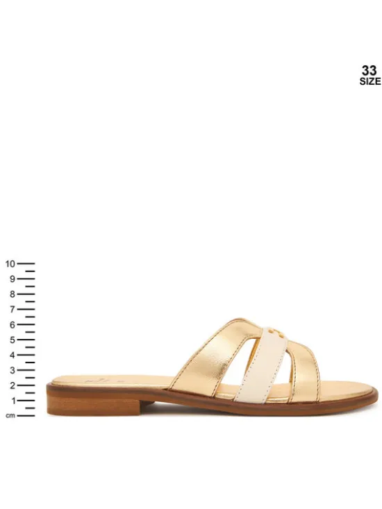 Elisabetta Franchi Klapki F4A2-E0558-1735 S Złoty