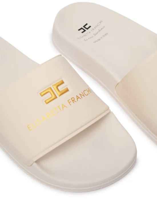Elisabetta Franchi Klapki F4A0-E0607-1745698-S Écru
