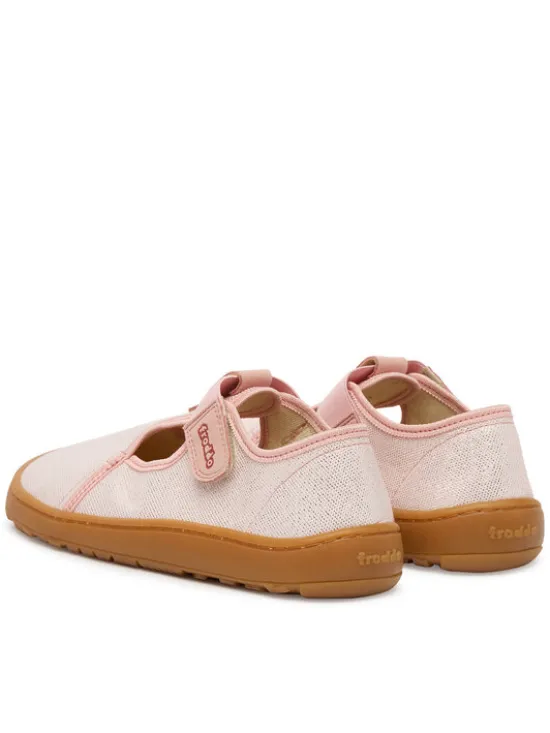 Froddo Kapcie Barefoot Canvas T-Bar G1700439-2 D Różowy