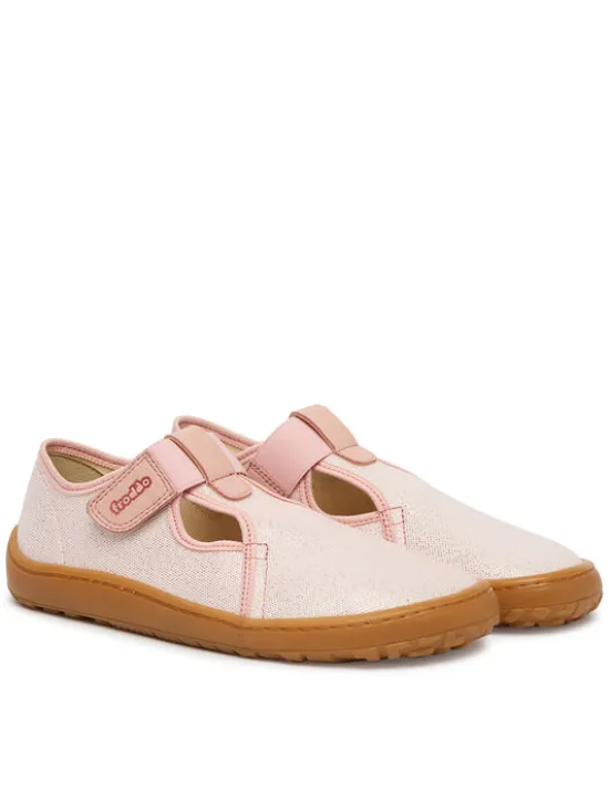 Froddo Kapcie Barefoot Canvas T-Bar G1700439-2 D Różowy