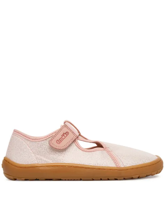 Froddo Kapcie Barefoot Canvas T-Bar G1700439-2 D Różowy