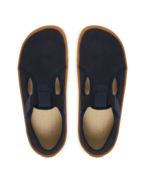 Froddo Kapcie Barefoot Canvas T-Bar G1700439 D Granatowy