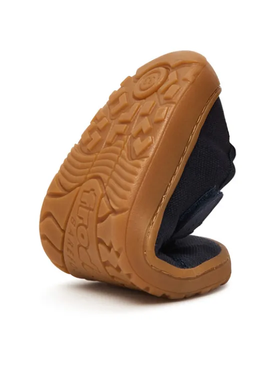 Froddo Kapcie Barefoot Canvas T-Bar G1700439 D Granatowy