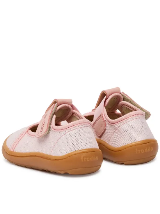 Froddo Kapcie Barefoot Canvas T-Bar G1700439-2 M Różowy