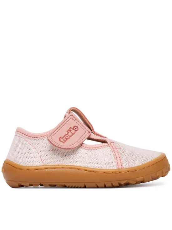 Froddo Kapcie Barefoot Canvas T-Bar G1700439-2 M Różowy