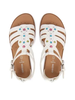 Geox Sandały Jr Sandal Karly J6535D 000BC C0653 S Biały