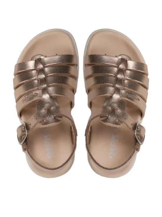 Geox Sandały J Sandal Soleima Gir J35GSB000CFC7018 M Złoty