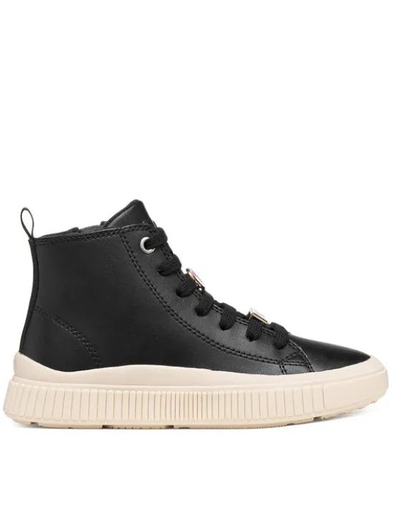 Geox Sneakersy J Laquinny Girl J66M3A 000BC C9999 S Czarny