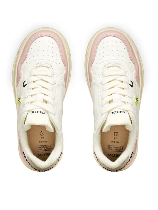 Geox Sneakersy J Lestrella Girl J56NLC 000BC C1Z8W S Biały