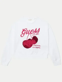 Guess Bluza J5GQ00 KA6R4 Biały Regular Fit