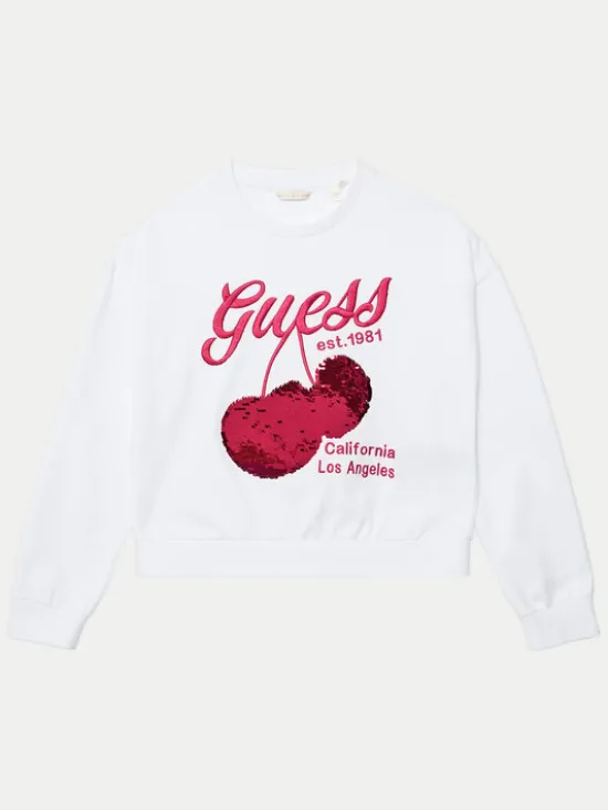Guess Bluza J5GQ00 KA6R4 Biały Regular Fit