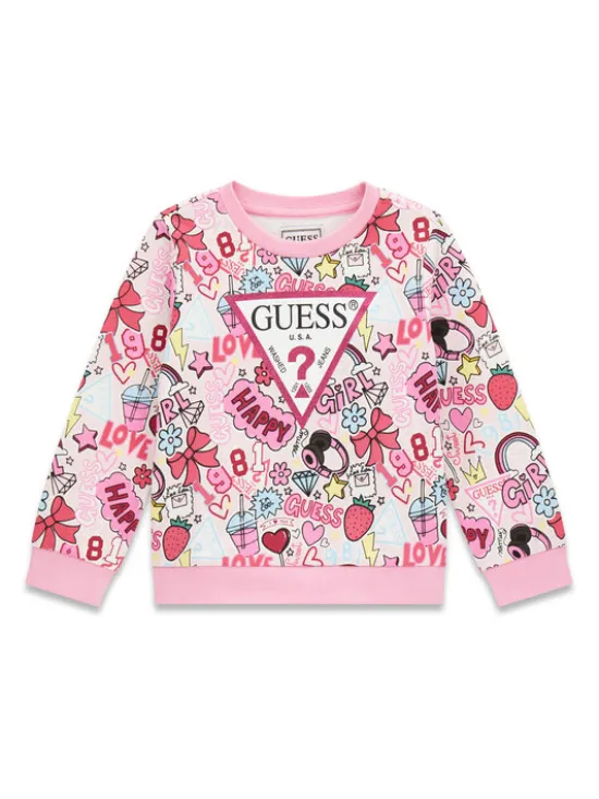 Guess Bluza K6YQ04 K3845 Różowy Regular Fit