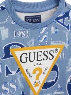 Guess Bluza N6BQ02 K6111 Niebieski jasny Regular Fit