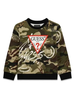 Guess Bluza N6BQ02 K6111 Zielony ciemny Regular Fit