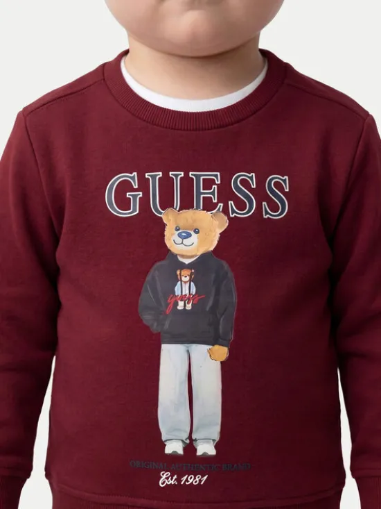 Guess Bluza N6YQ05 K4096 Bordowy Regular Fit