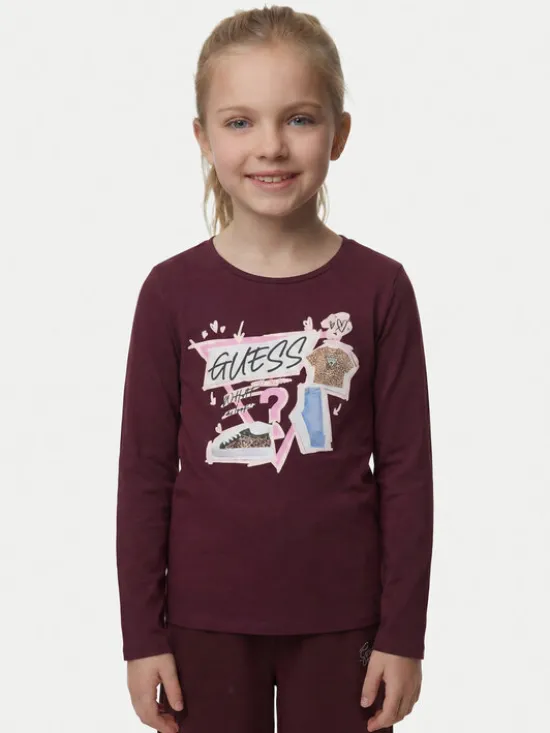 Guess Bluzka J6YI01 K3664 Bordowy Regular Fit
