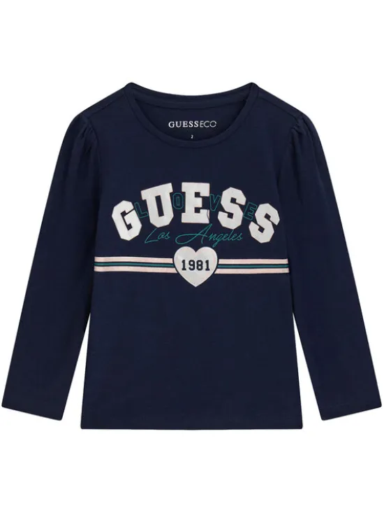 Guess Bluzka K6YI18 K3698 Granatowy Regular Fit