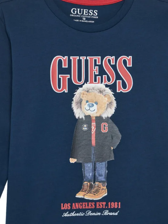 Guess Bluzka L5BI09I3Z14 Granatowy Regular Fit