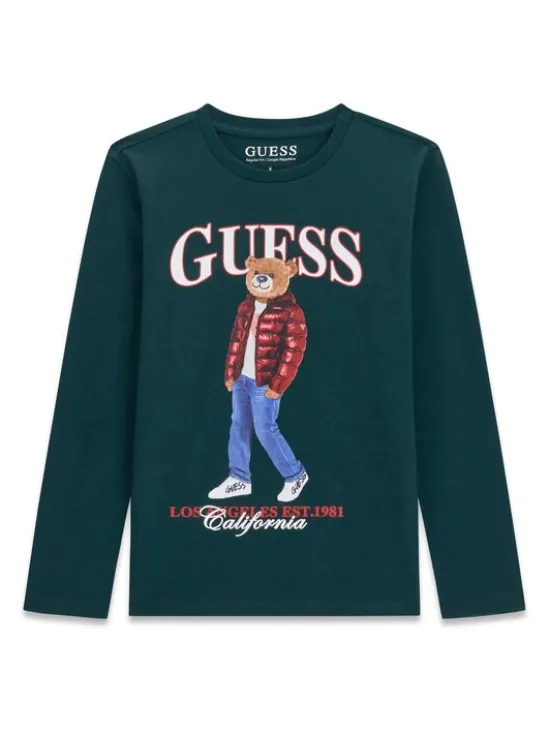Guess Bluzka L6BI11 K5732 Zielony Regular Fit
