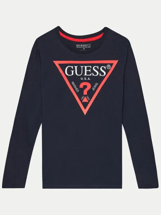 Guess Bluzka L84I29 K8HM0 Granatowy Regular Fit