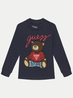 Guess Bluzka L5RI32 K8HM4 Granatowy Regular Fit