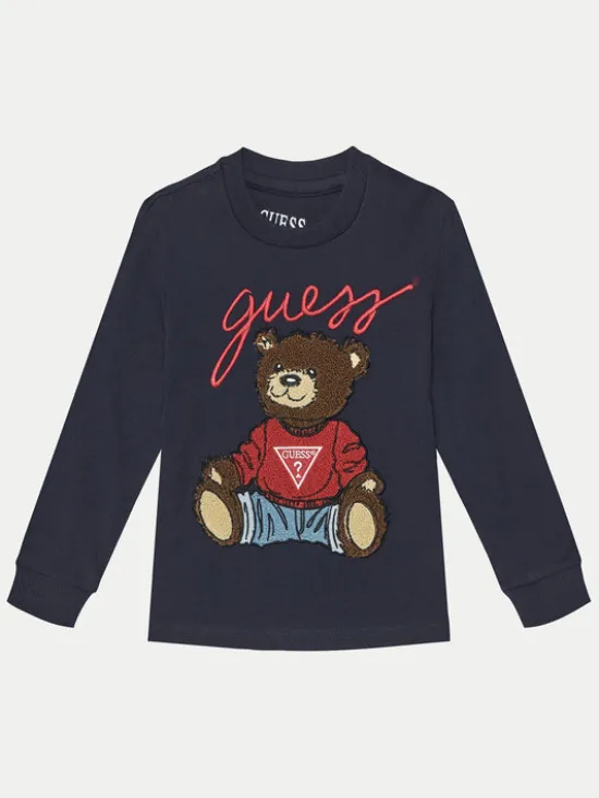 Guess Bluzka L5RI32 K8HM4 Granatowy Regular Fit