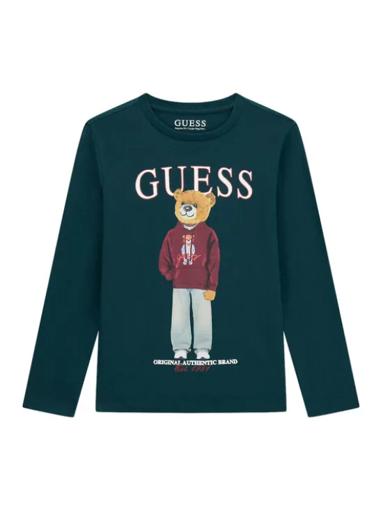 Guess Bluzka L6YI20 K3752 Zielony ciemny Regular Fit