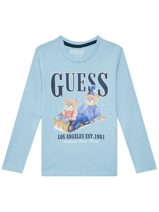 Guess Bluzka N5BI04I3Z14 Błękitny Regular Fit