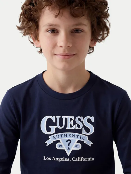 Guess Bluzka N6YI12 K3800 Granatowy Regular Fit