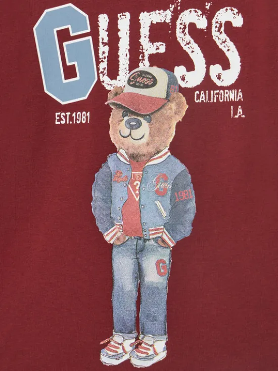 Guess Bluzka N5YI23 K8HM4 Bordowy Regular Fit