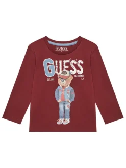 Guess Bluzka N5YI23 K8HM4 Bordowy Regular Fit