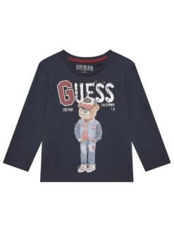 Guess Bluzka N5YI23 K8HM4 Granatowy Regular Fit