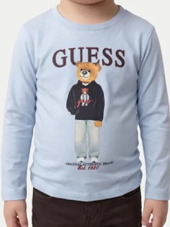 Guess Bluzka N6YI06 K3794 Niebieski jasny Regular Fit