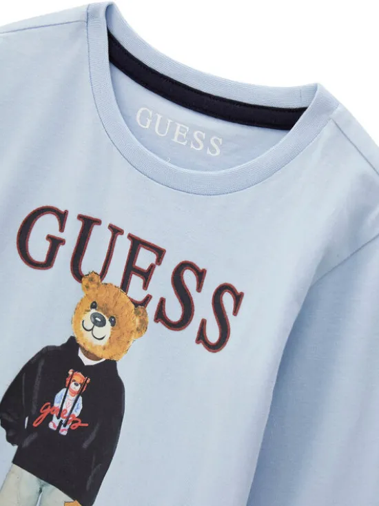 Guess Bluzka N6YI06 K3794 Niebieski jasny Regular Fit