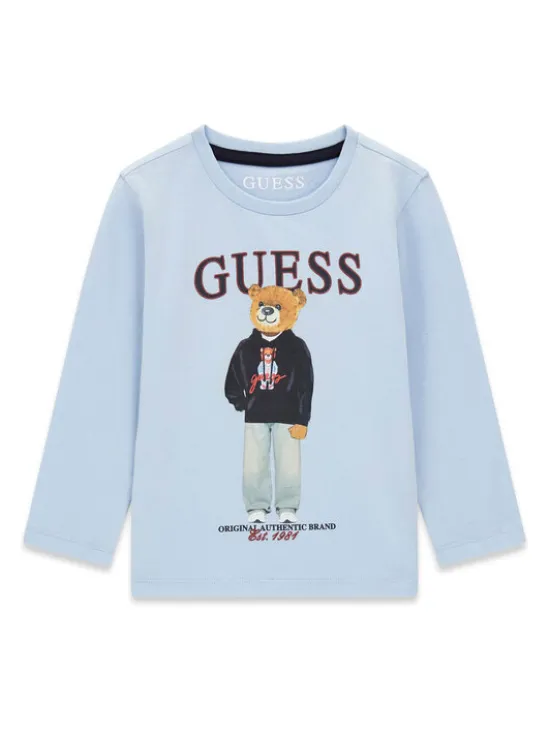 Guess Bluzka N6YI06 K3794 Niebieski jasny Regular Fit