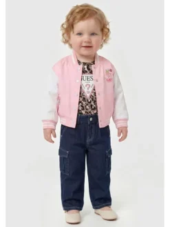 Guess Kids Spodnie materiałowe 183395 Niebieski Regular Fit