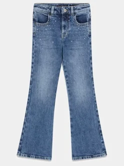 Guess Kids Spodnie materiałowe 183381 Niebieski Regular Fit