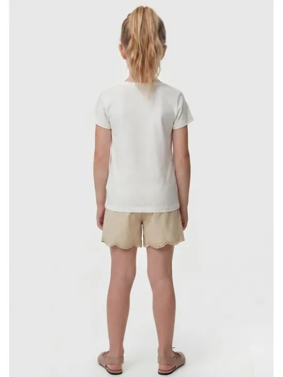 Guess Kids Spodnie materiałowe 182553 Beżowy Regular Fit