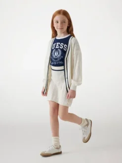 Guess Kids Spodnie materiałowe 171527 Biały Regular Fit