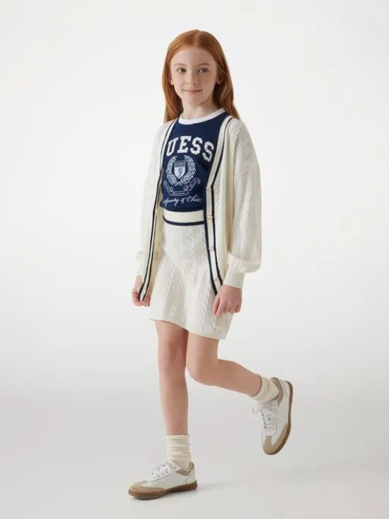 Guess Kids Spodnie materiałowe 171527 Biały Regular Fit